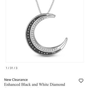 Zales Black and White Diamond Crescent Necklace